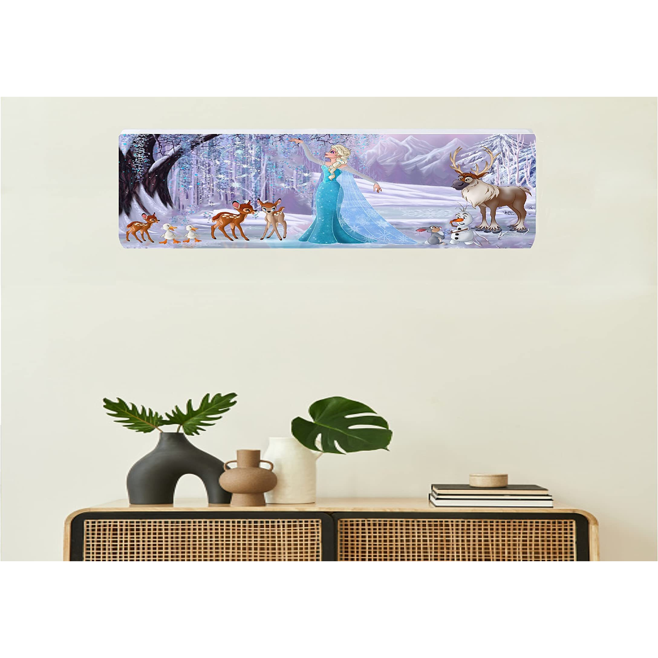 Darshanam World Polyester Printed Air Conditioning Dust Cover Folding Designer Ac Cover For Indoor Split Ac 1.5 Ton (97 X 31 X 21 .5 Cm ) (Purple Barbie)