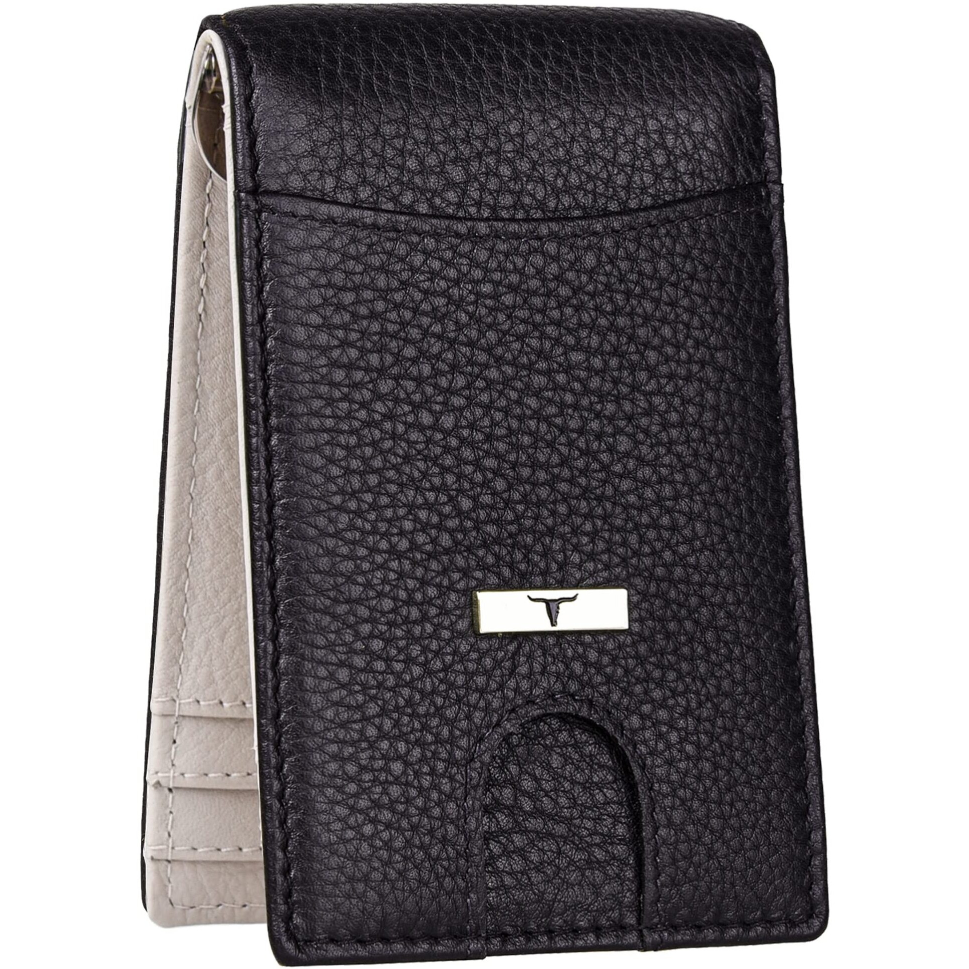 Urban Forest Eddy Black/Sand Money Clip Leather Wallet For Men