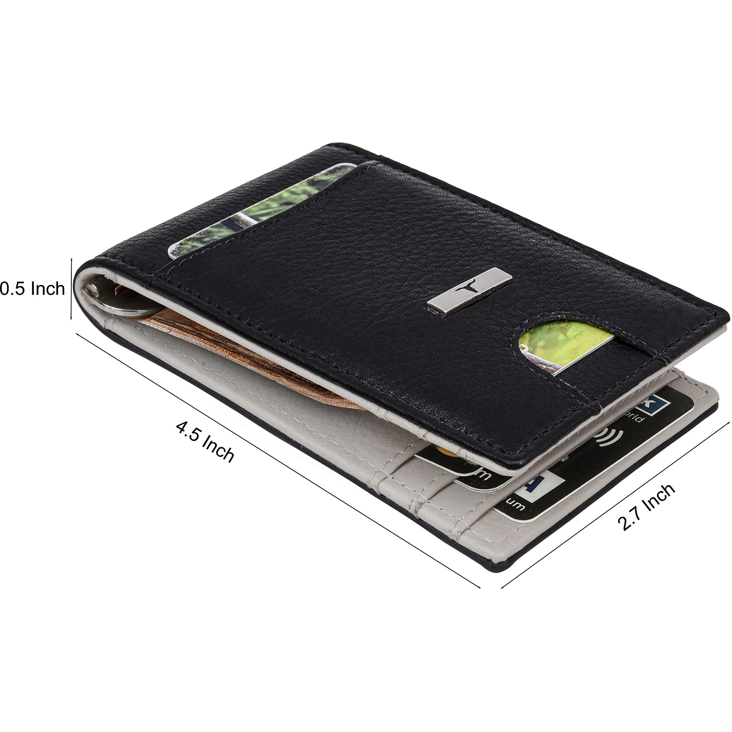 Urban Forest Eddy Black/Sand Money Clip Leather Wallet For Men