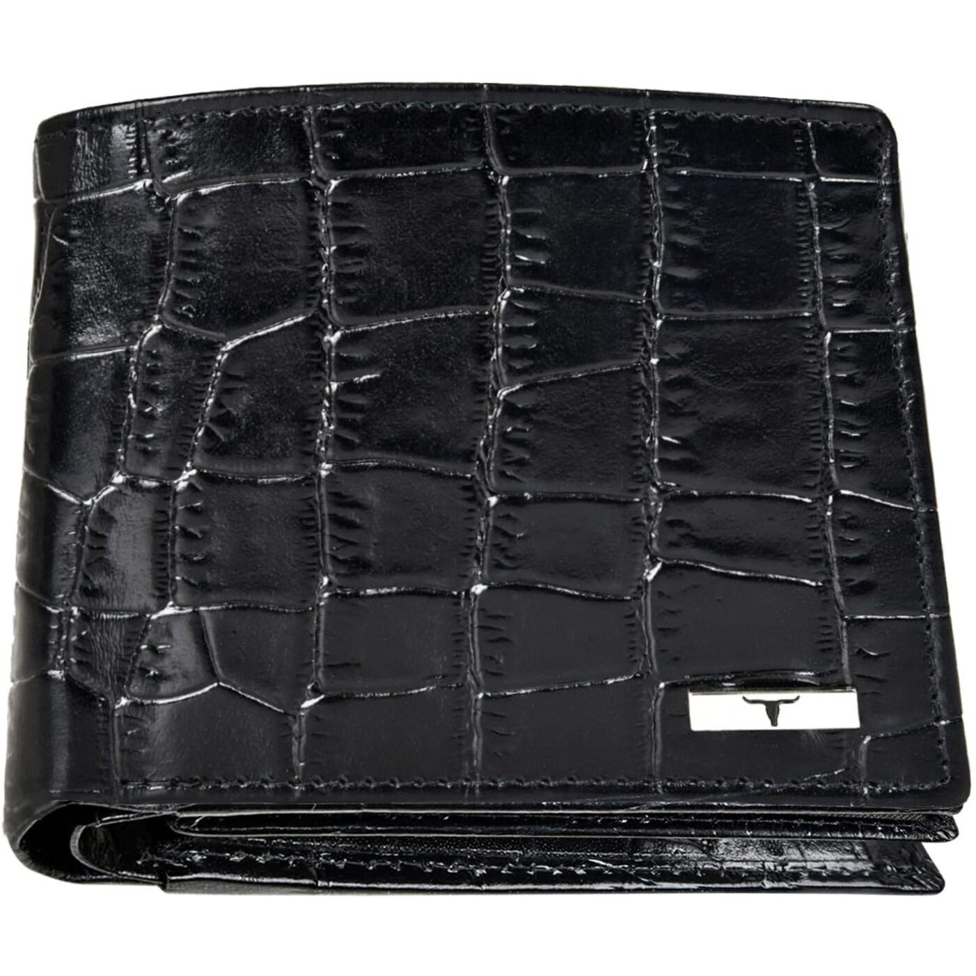 Urban Forest Carl Printed Black Leather Wallet For Men