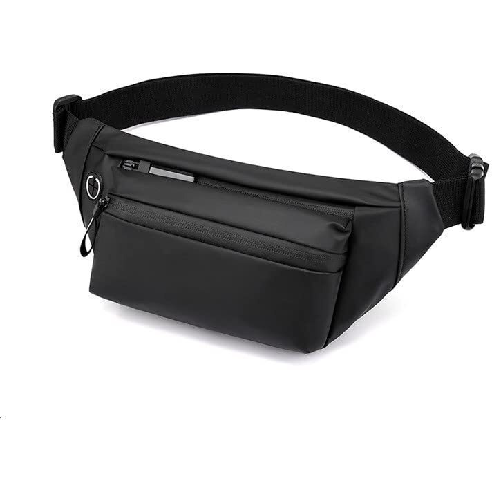 Ketmart Mens And Women Fanny Pack Wasit Bag With Triple Pockets Design Adjustable Large Size Belt Water-Resistant For Men Women Running Workout Hiking Travel Outdoor Picnic. (Black)