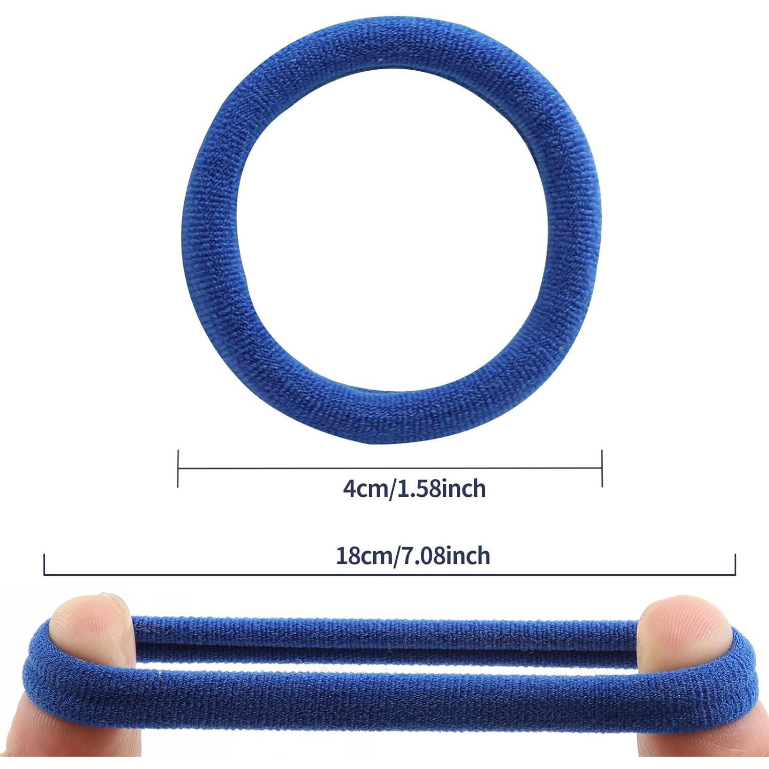 Diversa Seamless Thick Cotton Hair Rubber Bands Durable Elastic Ponytail Holder Hair Ties Headbands Hair Accessories For Girls And Women (Multicolor, Pack Of 100 Pcs)