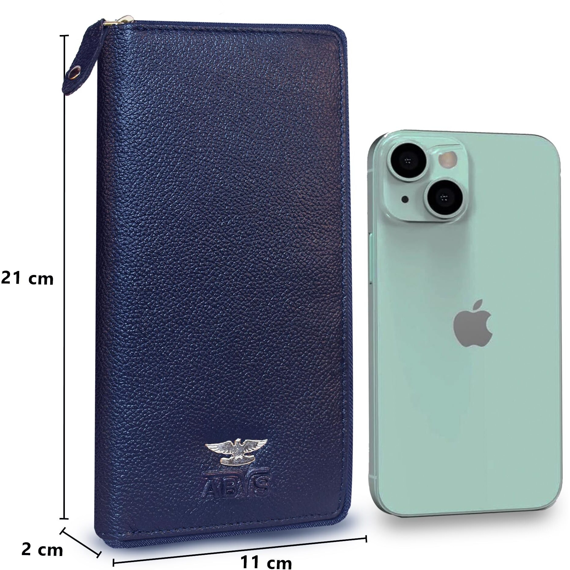Abys Genuine Leather Rfid Protected 27 Card Slots Wallet For Men And Women (Blue)