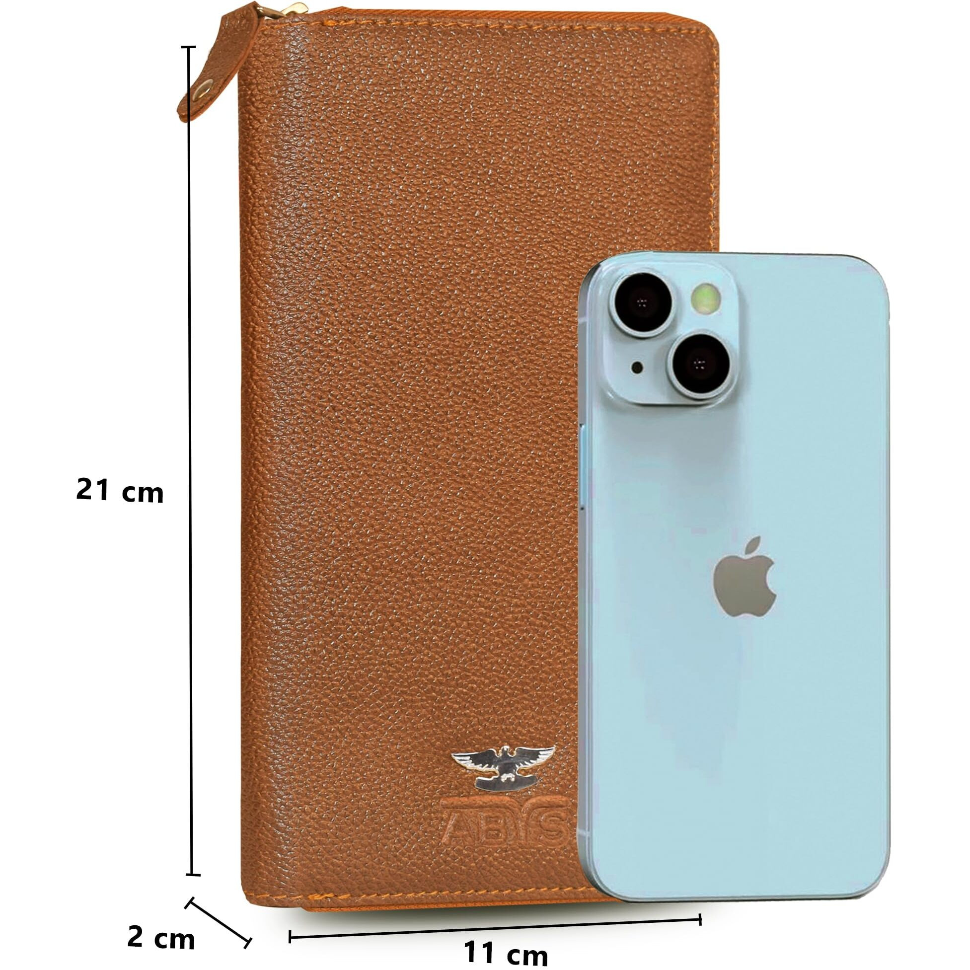 Abys Genuine Leather Rfid Protected 27 Card Slots Wallet For Men And Women (Tan)