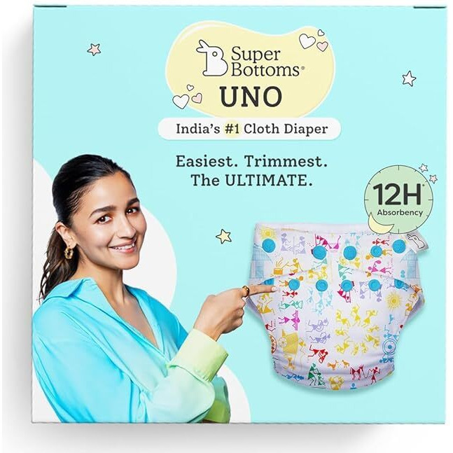 Superbottoms Cloth Diapers For Babies - Uno Super Value Combo Pack - 6 Freesize Uno- New Version| Reusable Cloth Diapers With Inserts For Babies 3M To 3Y