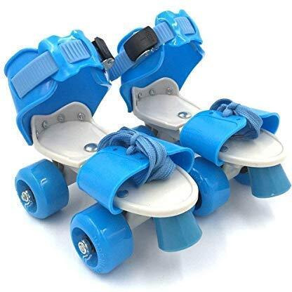 Cable World Boy Roller Skates For Kids Age Group 5-15 Years Adjustable Inline Skating Shoes, Blue