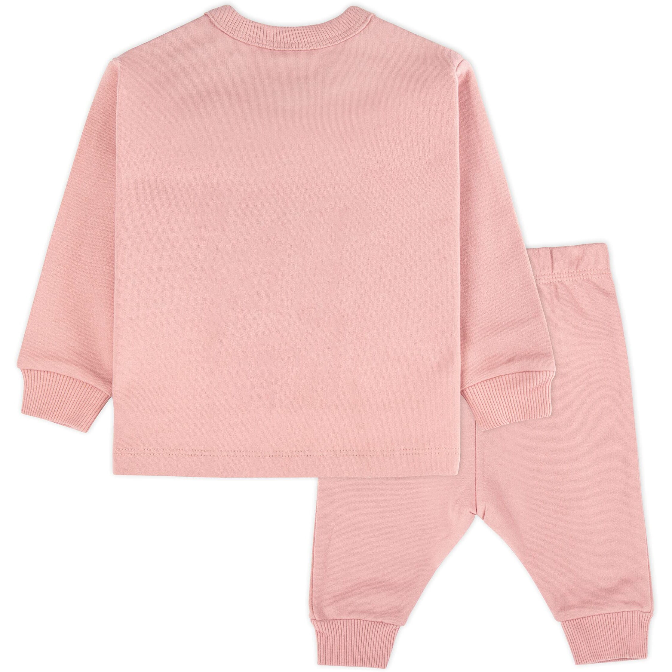Ariel Baby Boys & Girls Cotton Fleece Pajama Set/Clothing Sets - Unisex Winter Clothing Sets Full Sleeve T-Shirt & Pant (Pink, Newborn)