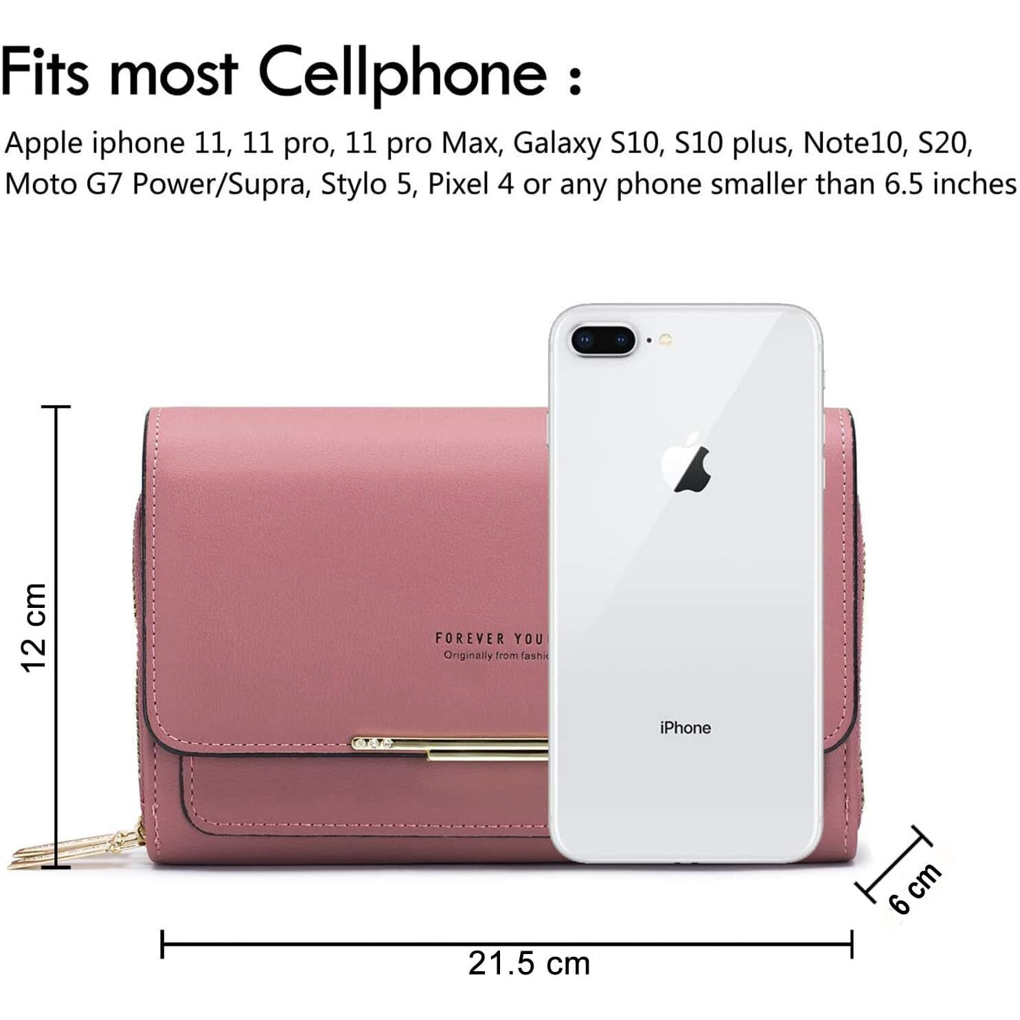 Inovera (Label) Women Cross-Body Adjustable Strap Shoulder Sling Bag Mobile Card Holder Purse (Pink)