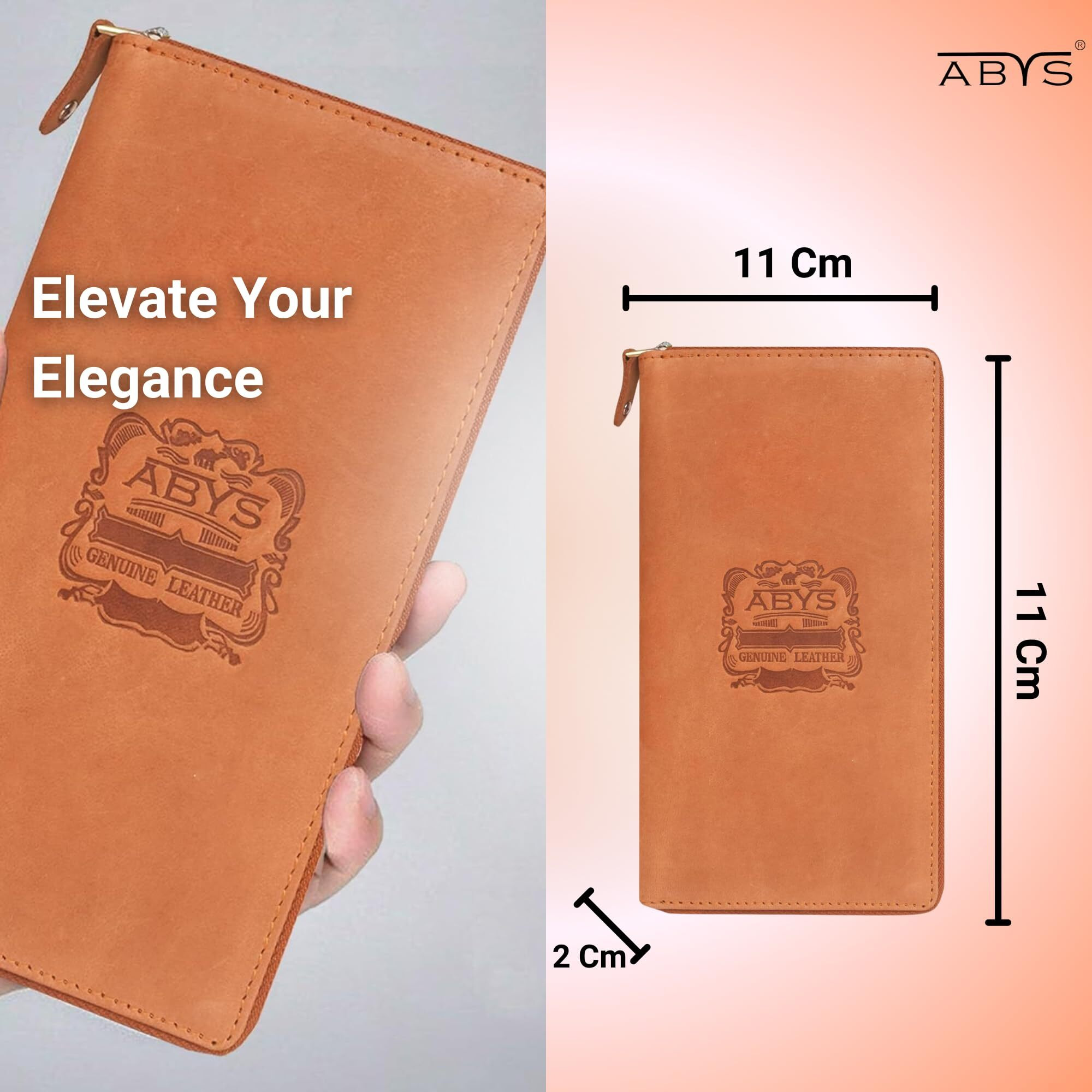 Abys Genuine Leather Rfid Protected 27 Slots Debit|Credit|Smart|Identity Card Holder For Men & Women (Tan Hunter)