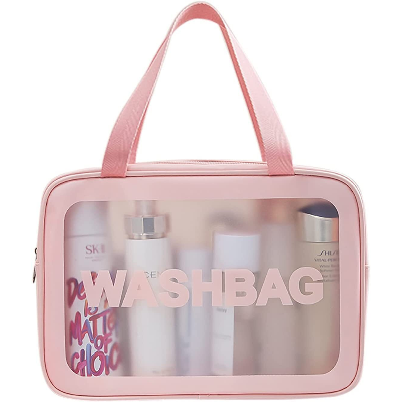 Inovera (Label) Makeup Organizer Bag - Travel Cosmetic Toiletry Storage Pouch - Water-Resistance Vanity Washbag For Women, Girls (Rose Gold) 31 X 11 X 21 Cm