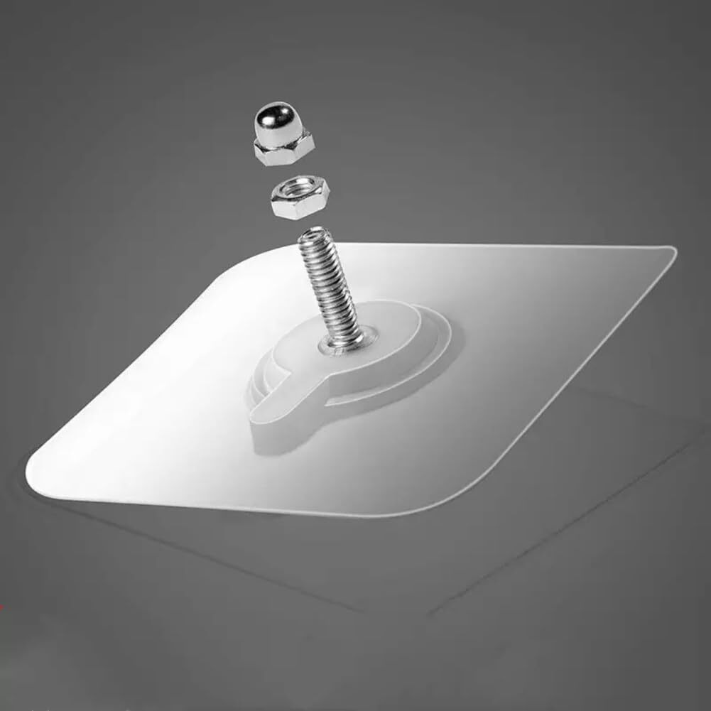 Zulaxy Adhesive Screw Hooks For Wall Without Drilling, 20 Pack Adhesive Screw Hooks For Wall Heavy Duty Strong Nail Free Hanging, Kitchen Accessories Items (Nail Hook, Transparent) Stainless Steel