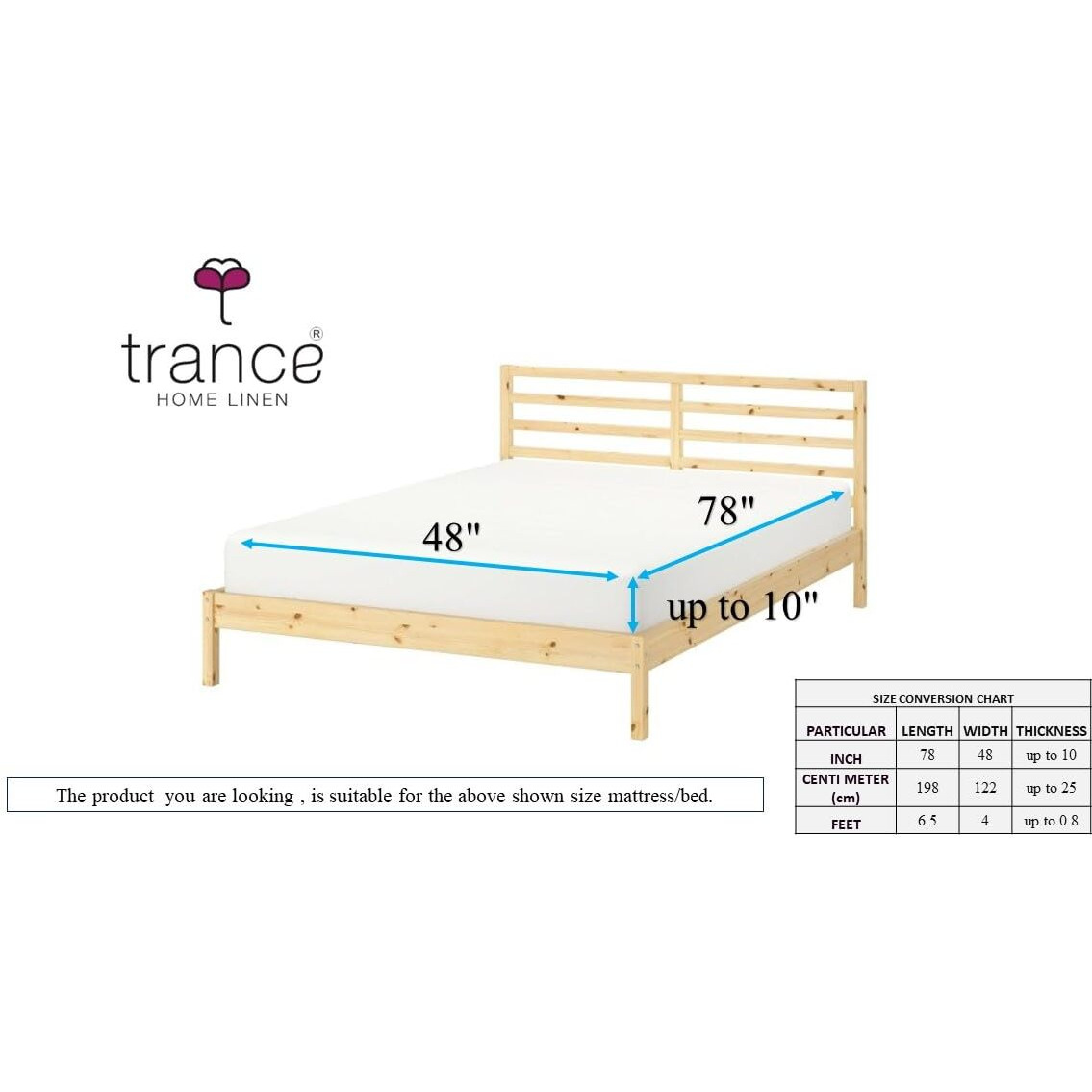 Trance Cotton Feel Terry Ultra Soft Waterproof Mattress Protector | Breathable - Hypoallergenic Mattresses Cover (78X48 Inch | 6.5X4 Feet, Pink - Pack Of 1)
