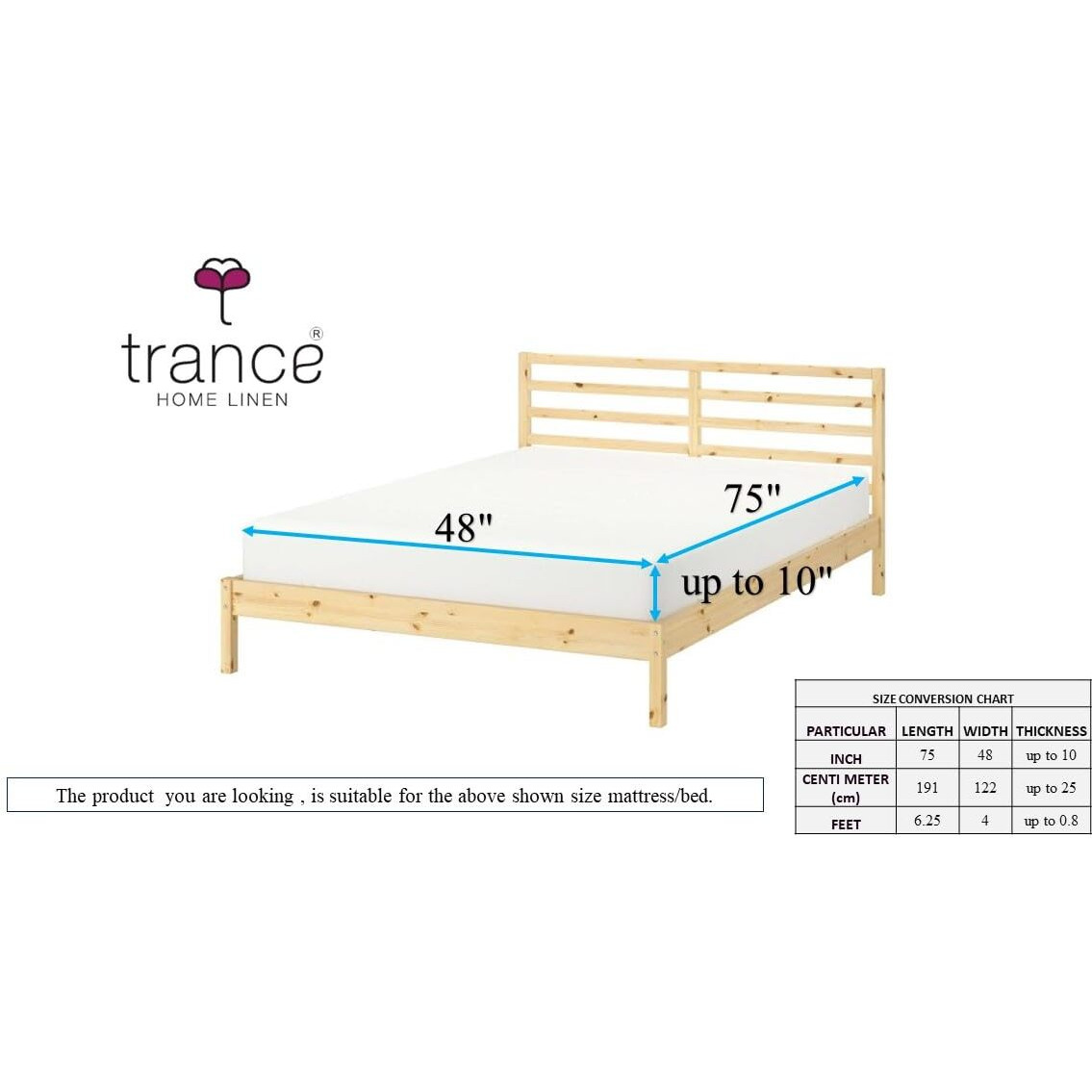 Trance Cotton Feel Terry Ultra Soft Waterproof Mattress Protector | Breathable - Hypoallergenic Mattresses Cover (75X48 Inch | 6.25X4 Feet, Pink - Pack Of 1)