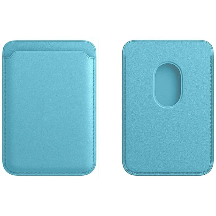 Captese Faux Leather Unisex Mag-Safe Wallet Pouch, Magnetic Credit/Debit Card Holder With Rfid Blocking For Iphone 14/13 / 12 Series (Sky Blue)