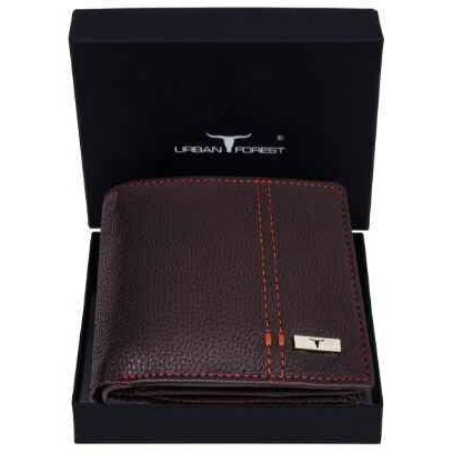 Urban Forest Liam Brown/Orange Leather Wallet For Men