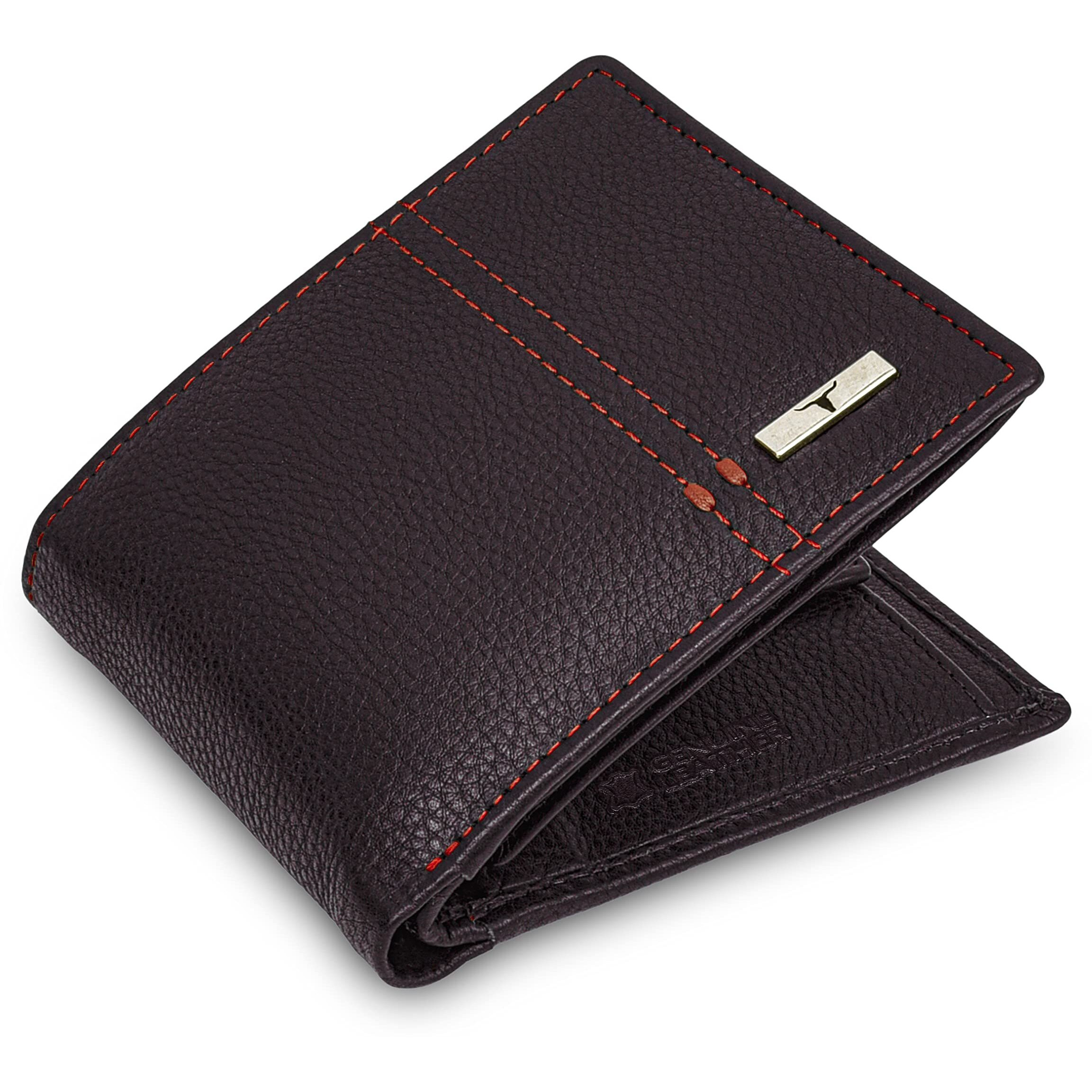 Urban Forest Liam Brown/Orange Leather Wallet For Men