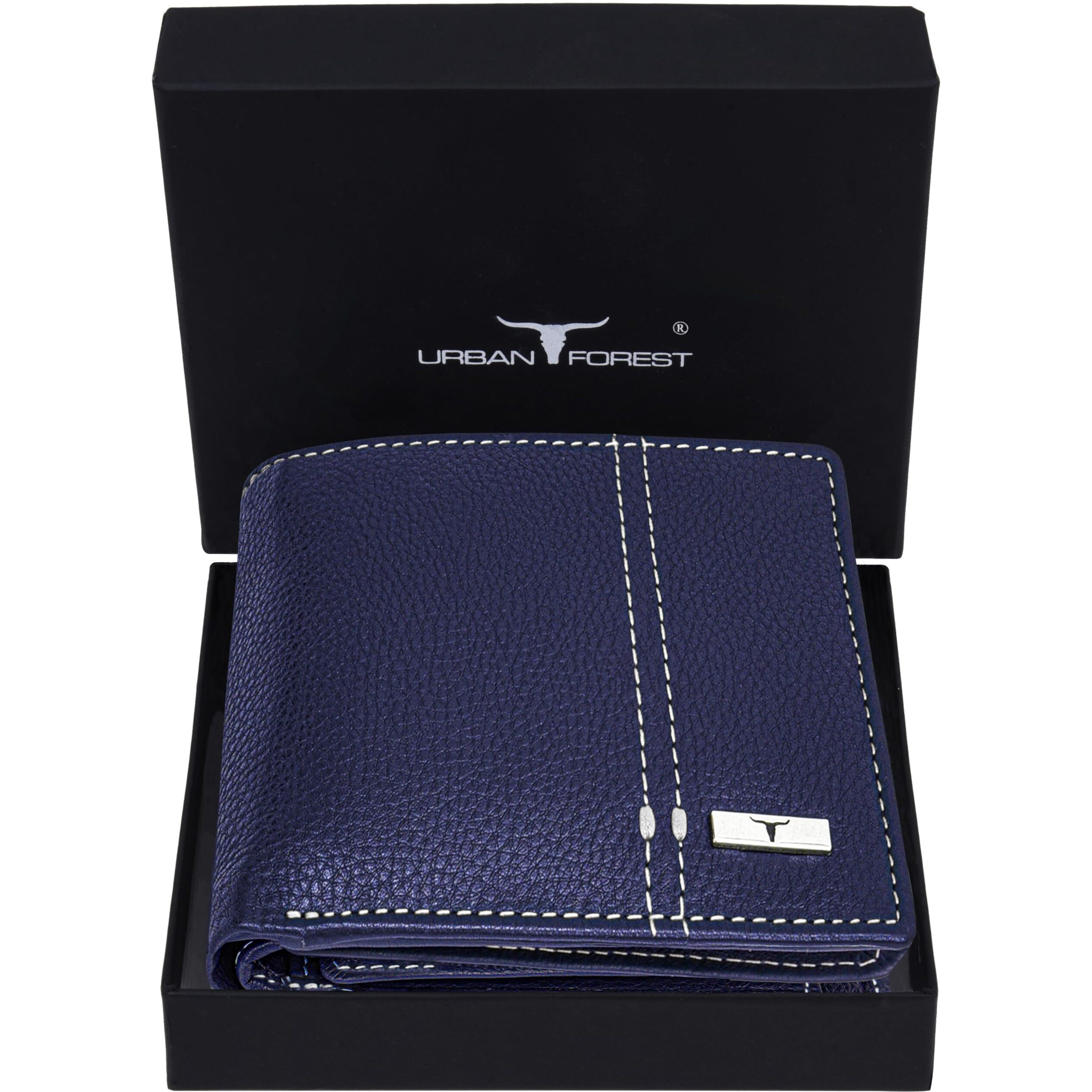 Urban Forest Liam Blue/White Leather Wallet For Men