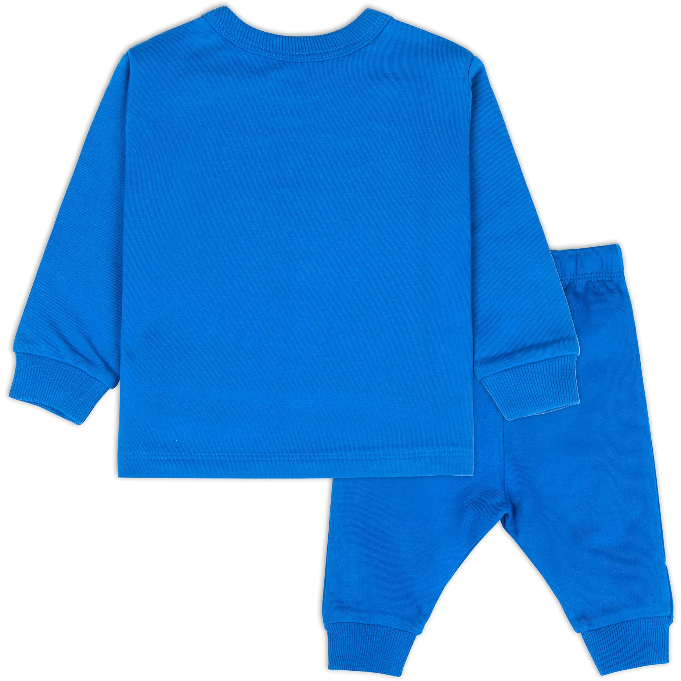 Ariel Cotton Fleece Clothing Sets For Boys & Girls - Unisex Winter Clothing Sets Full Sleeve T-Shirt & Pant, Blue