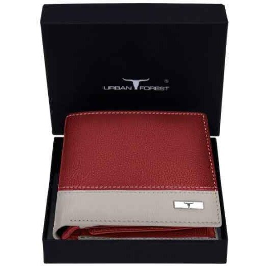 Urban Forest Seattle Red/Sand Leather Wallet For Men