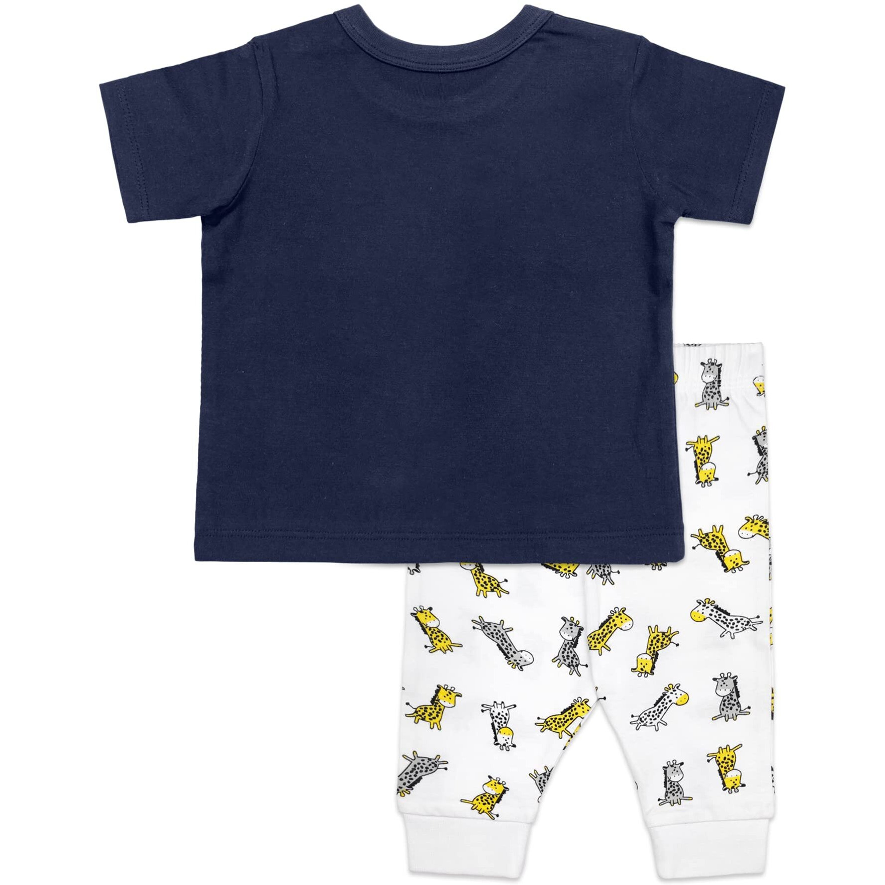 Ariel Cotton Clothing Sets For Baby Boys & Girls - Unisex Clothing Sets Full Sleeve T-Shirt & Pant, Pajama Set, Blue White Zebra, 3 Months-6 Months