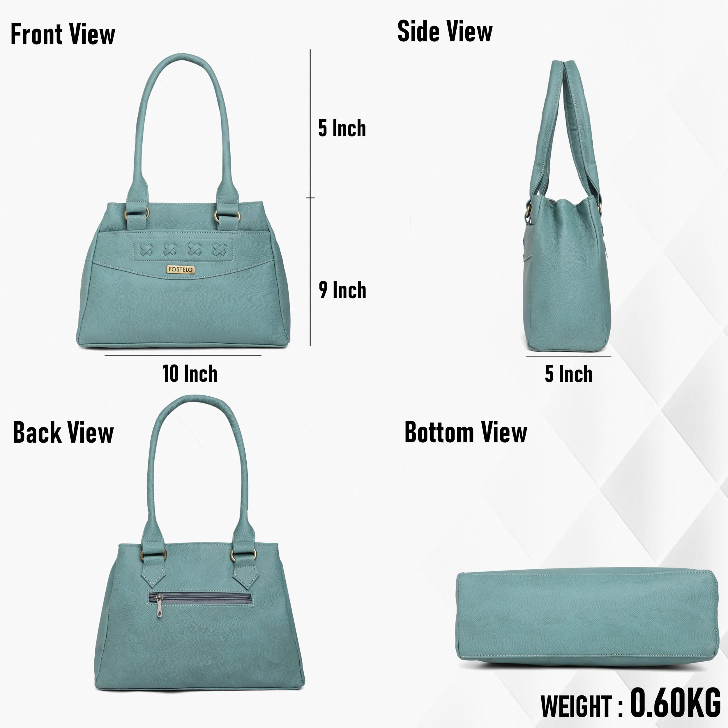 Fostelo Women's Vegan Leather Kanye Nest Handbags Shoulder Hobo Bag Ladies Purse (Grey) (Large)