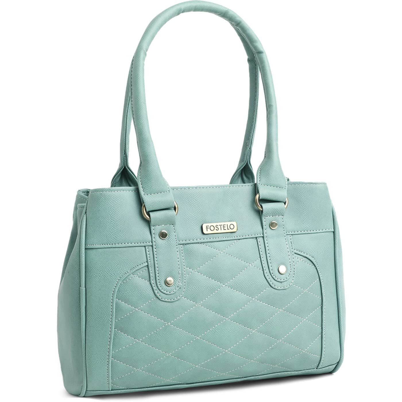 Fostelo Women's Vegan Leather Paulie Handbags Shoulder Hobo Bag Ladies Purse (Light Grey) (Large)
