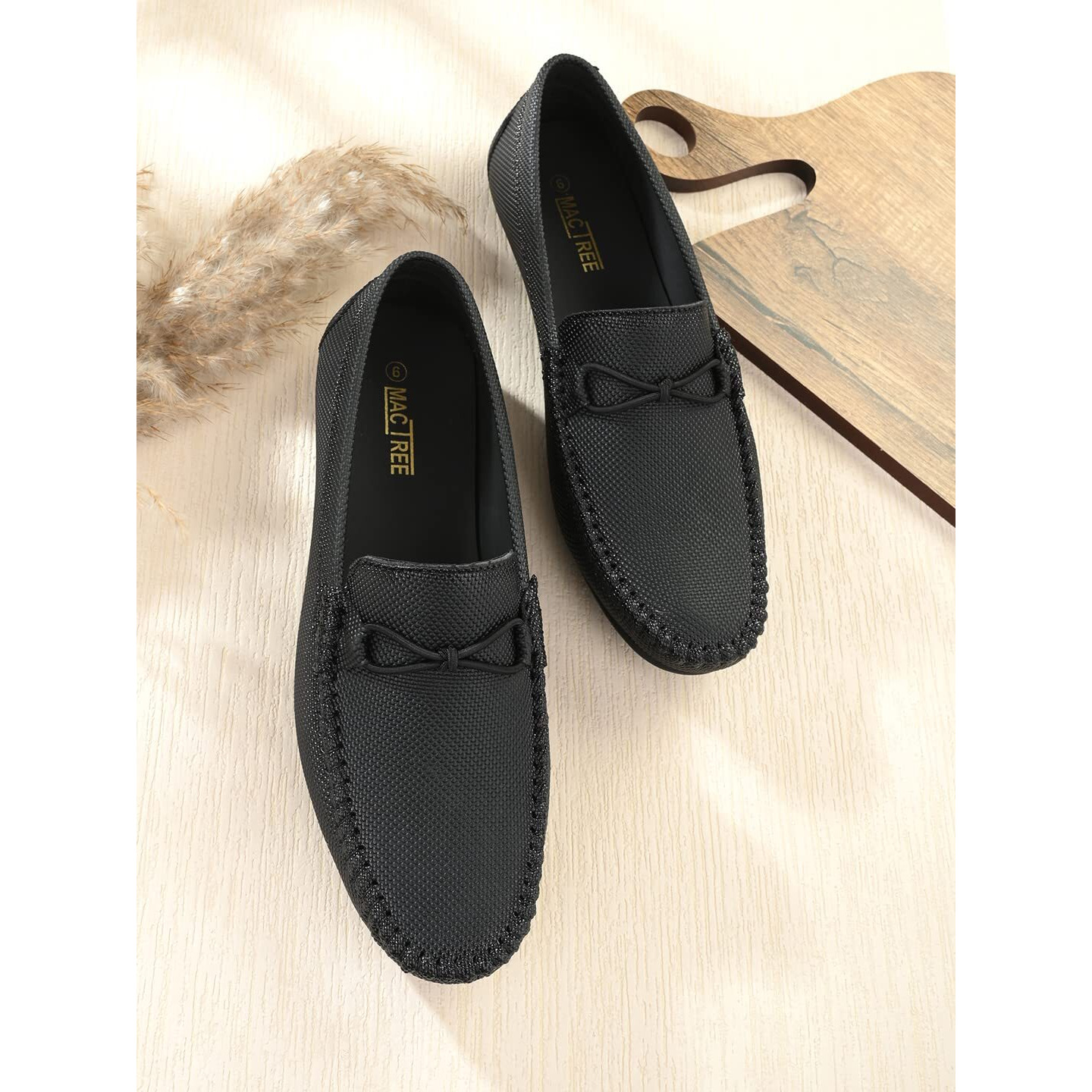 Mactree Black Synthetic Leather Loafer Shoes For Men- 9 Uk