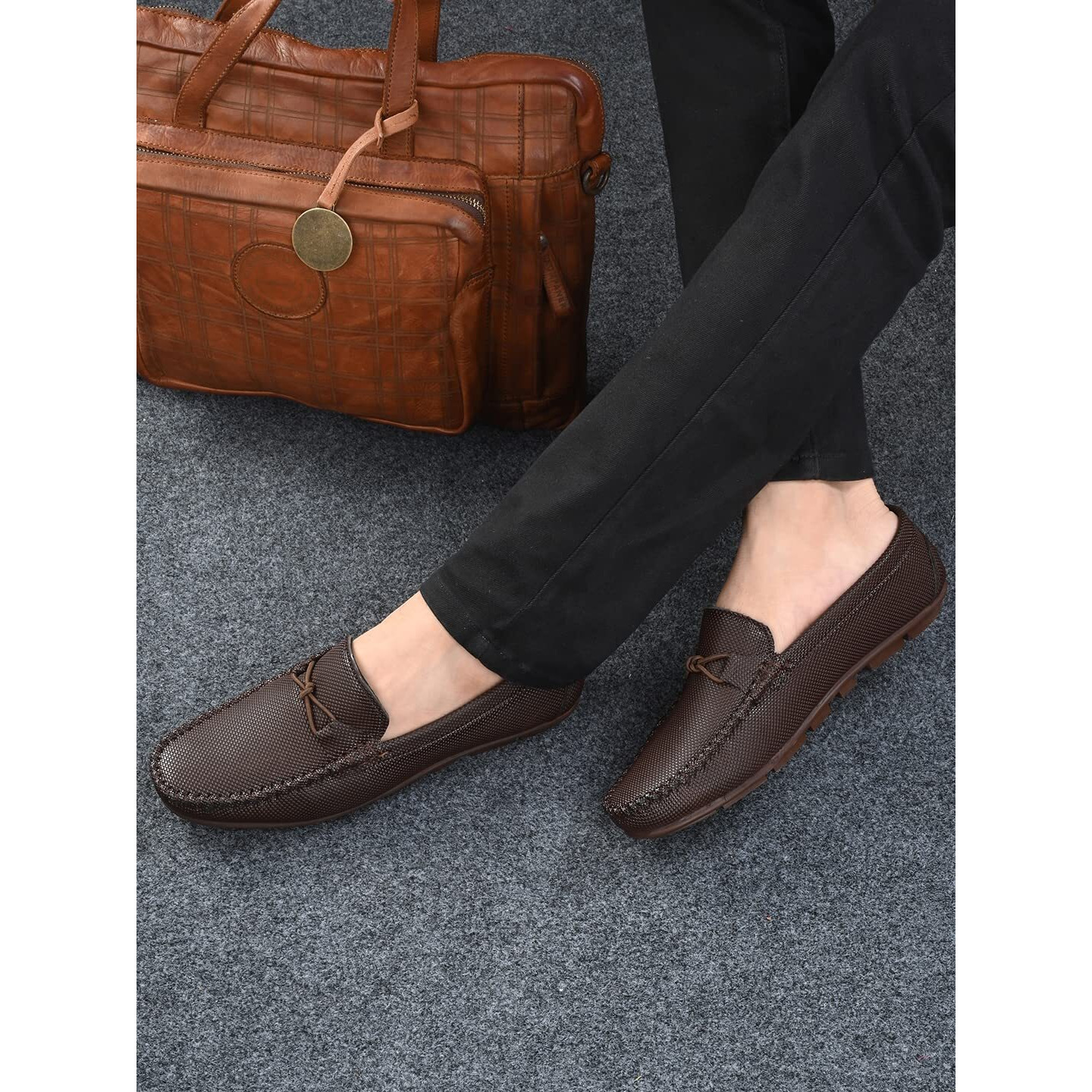 Mactree Brown Synthetic Leather Loafers Shoes For Men - 7 Uk