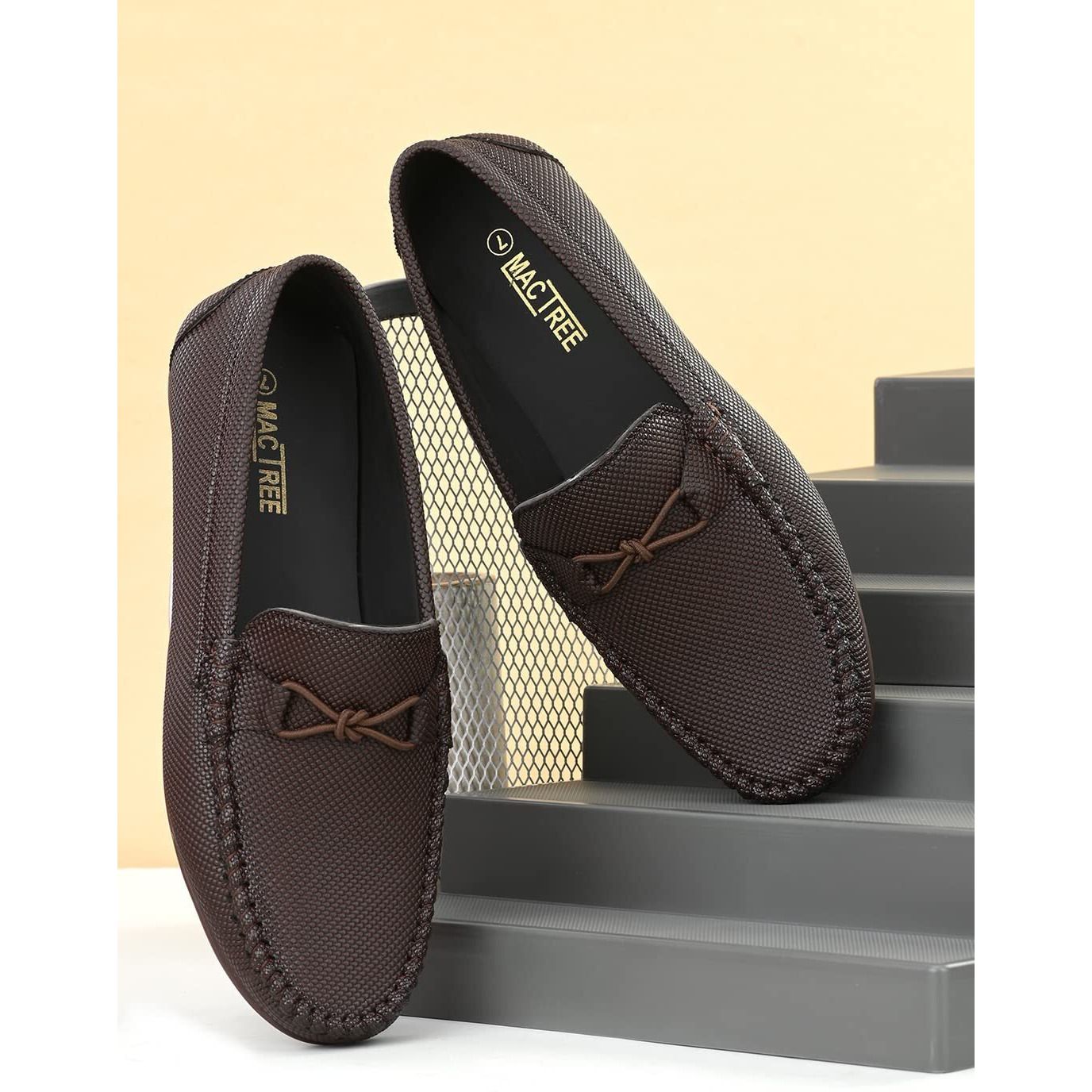 Mactree Brown Synthetic Leather Loafers Shoes For Men - 7 Uk