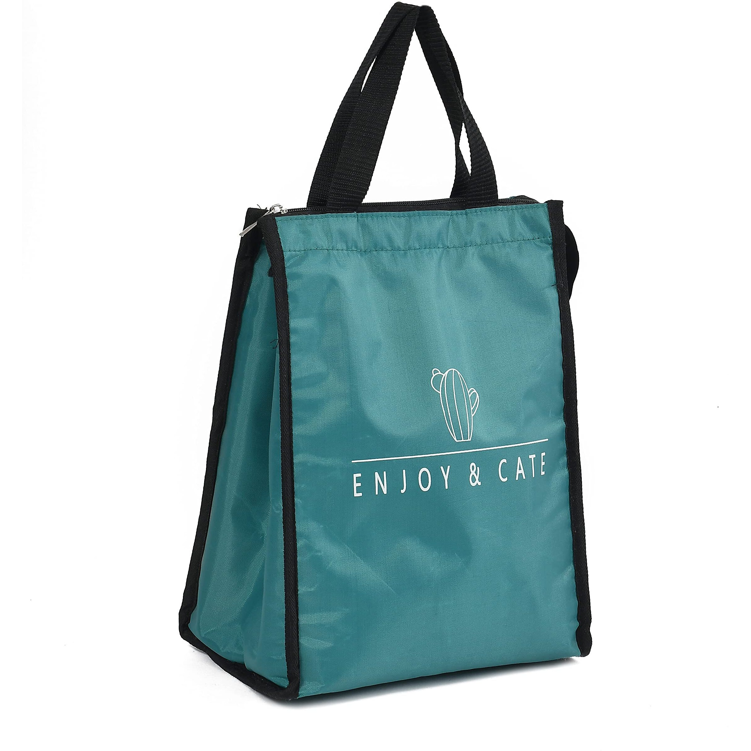 Yellow Weaves Insulated Travel Lunch/Tiffin/Storage Bag For Office, College & School, Teal Blue - (Big Size, Canvas Cloth)