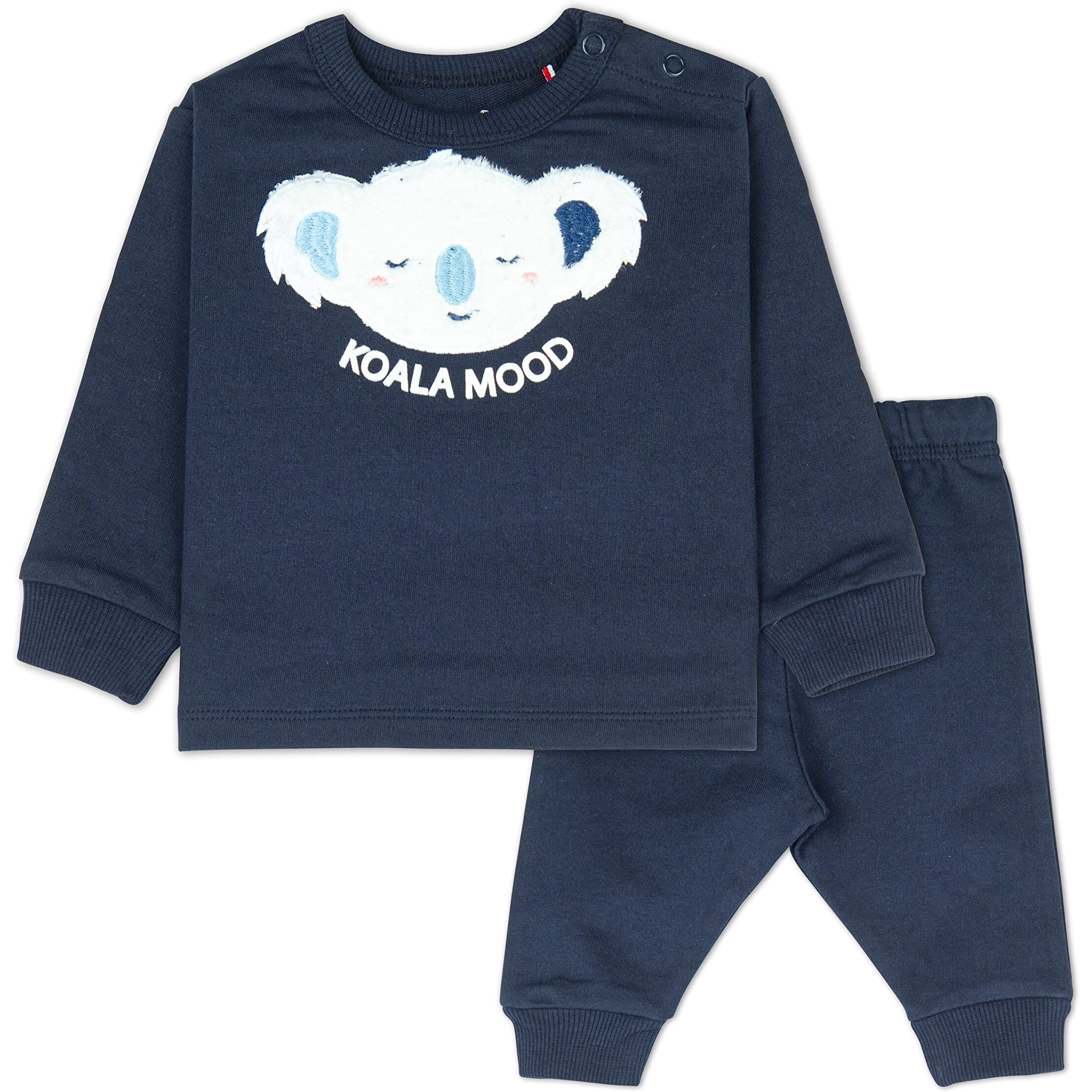 Ariel Cotton Fleece Clothing Sets For Boys & Girls - Unisex Winter Clothing Sets Full Sleeve T-Shirt & Pant, Blue, 3 Months-6 Months