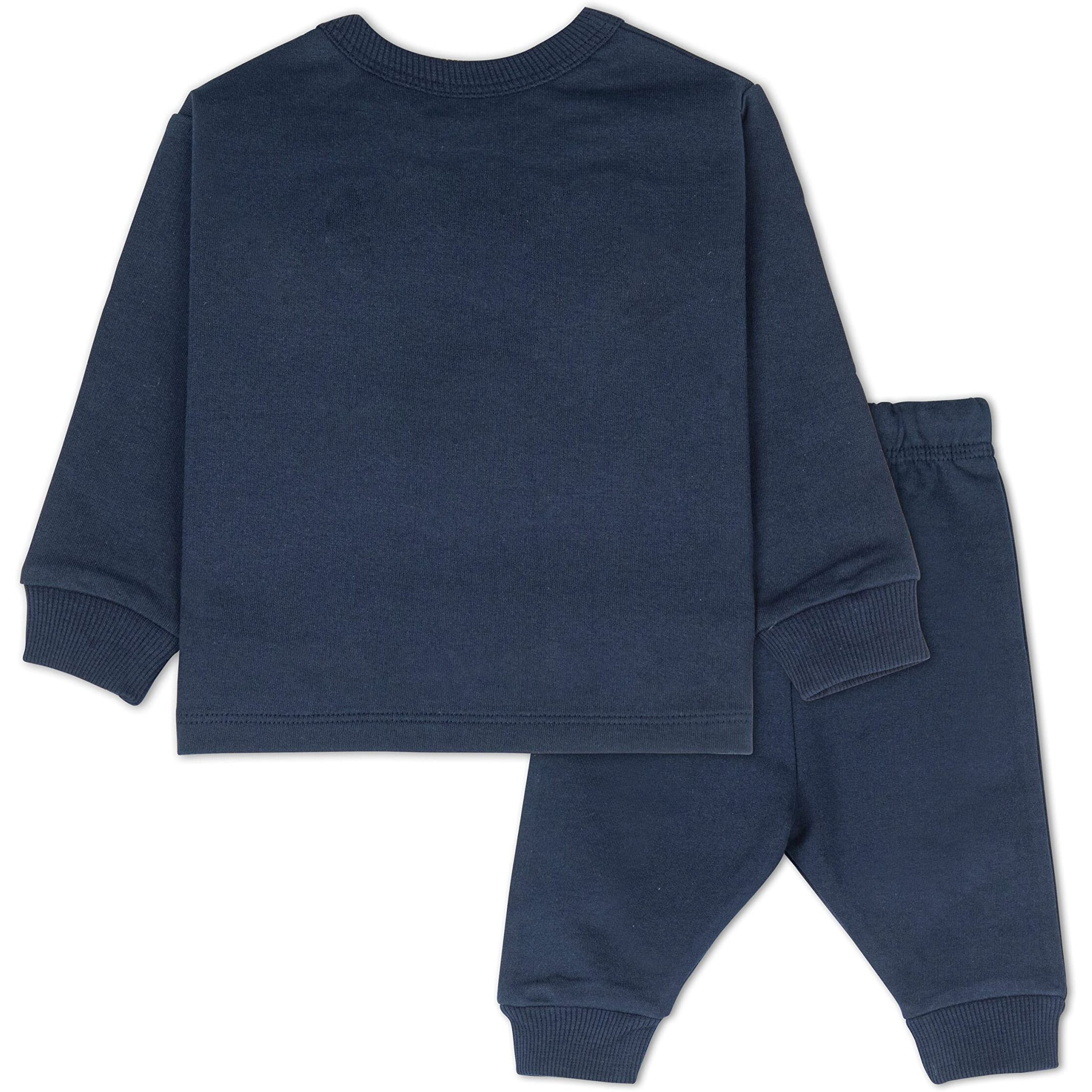 Ariel Cotton Fleece Clothing Sets For Boys & Girls - Unisex Winter Clothing Sets Full Sleeve T-Shirt & Pant, Blue, 3 Months-6 Months