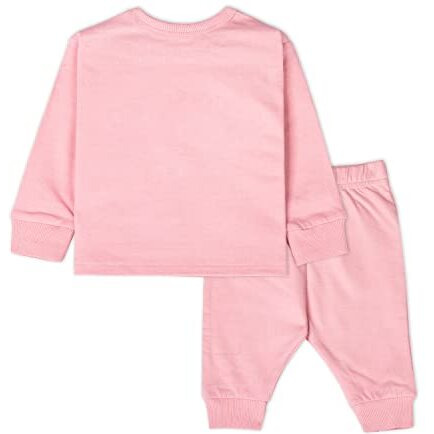 Ariel Cotton Fleece Clothing Sets For Boys & Girls - Unisex Winter Clothing Sets Full Sleeve T-Shirt & Pant, Pink