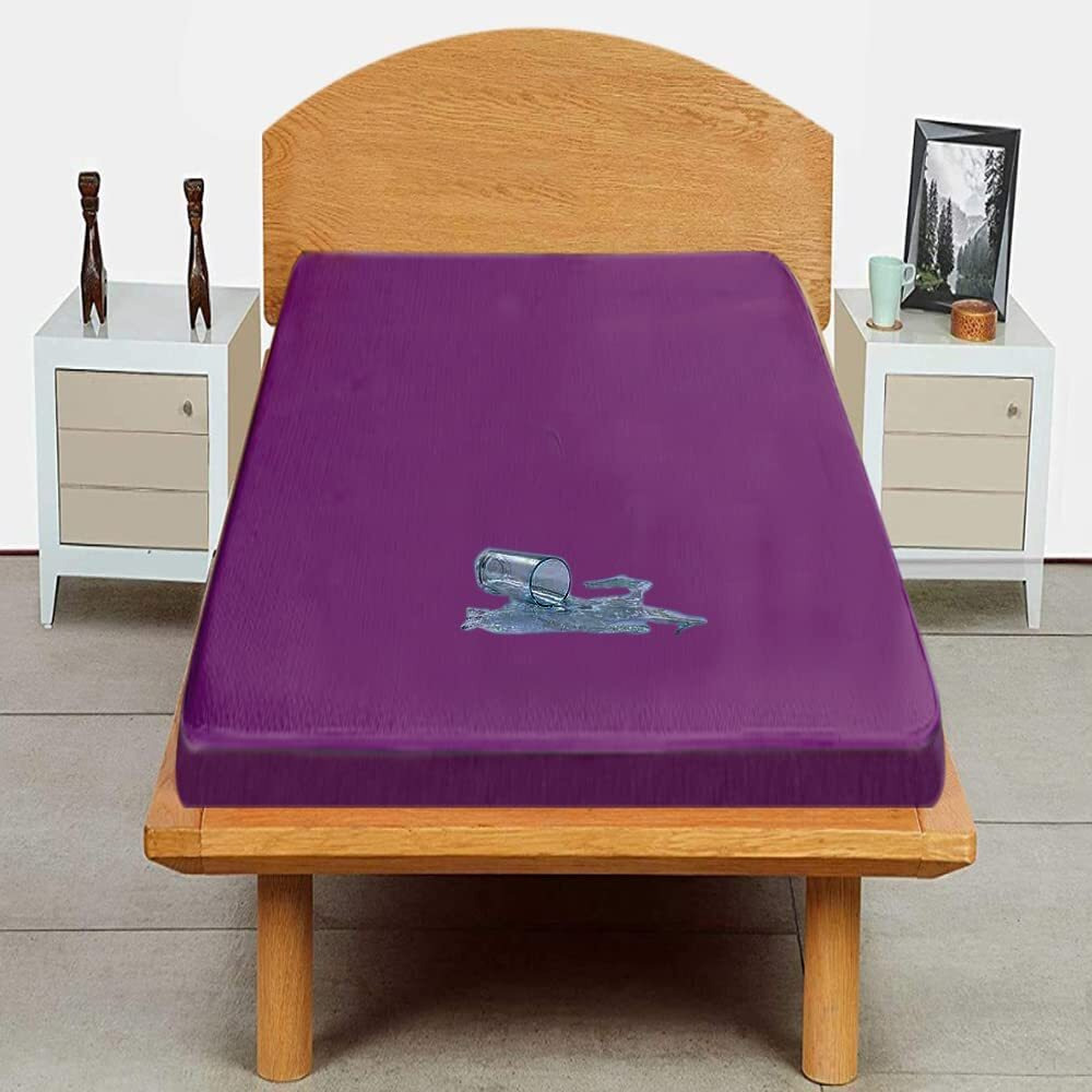Trance 72X30 Small Single Size Cotton Feel Terry Ultra Soft Waterproof Mattress Protector | Breathable - Hypoallergenic Bed Protector (72X30 Inch | 6X2.5 Feet, Plum - Pack Of 1)
