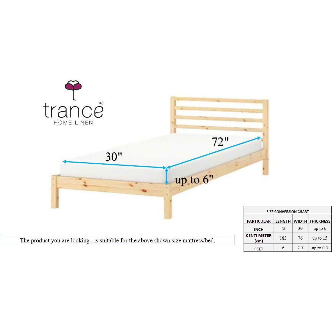 Trance 72X30 Small Single Size Cotton Feel Terry Ultra Soft Waterproof Mattress Protector | Breathable - Hypoallergenic Bed Protector (72X30 Inch | 6X2.5 Feet, Plum - Pack Of 1)