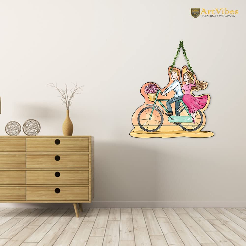Artvibes Couple Wall Hanging For Home Decor | Couple Gifts | Valentine Decor Items For Girlfriend Boyfriend Husband Wife | Living Room Decoration | Art Piece For Bedroom (Wh_8304N)