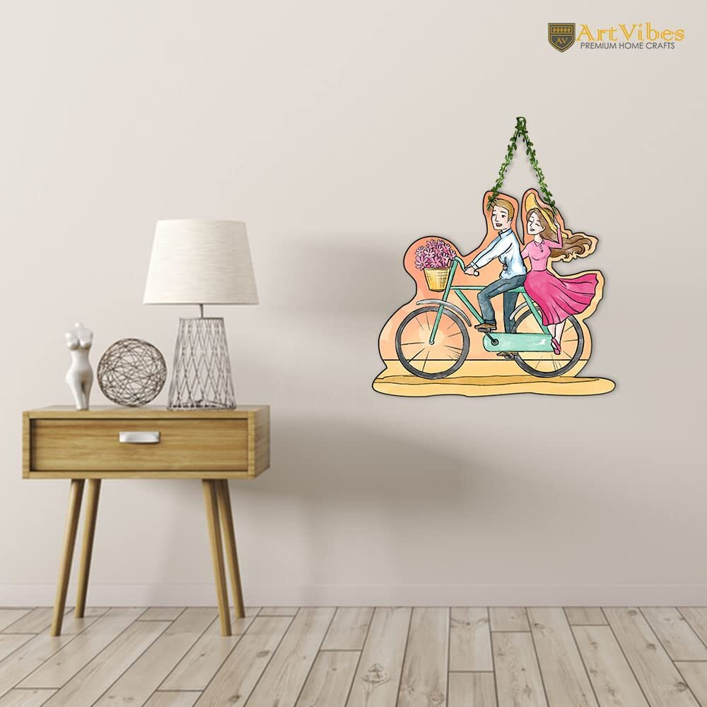 Artvibes Couple Wall Hanging For Home Decor | Couple Gifts | Valentine Decor Items For Girlfriend Boyfriend Husband Wife | Living Room Decoration | Art Piece For Bedroom (Wh_8304N)