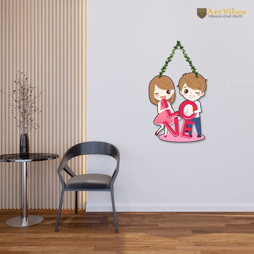 Artvibes Love Wall Hanging For Home Decor | Couple Gifts | Valentine Decor Items For Girlfriend Boyfriend Husband Wife | Living Room Decoration | Art Piece For Bedroom (Wh_8305N)