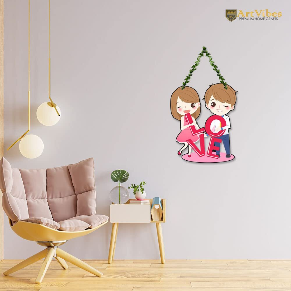 Artvibes Love Wall Hanging For Home Decor | Couple Gifts | Valentine Decor Items For Girlfriend Boyfriend Husband Wife | Living Room Decoration | Art Piece For Bedroom (Wh_8305N)