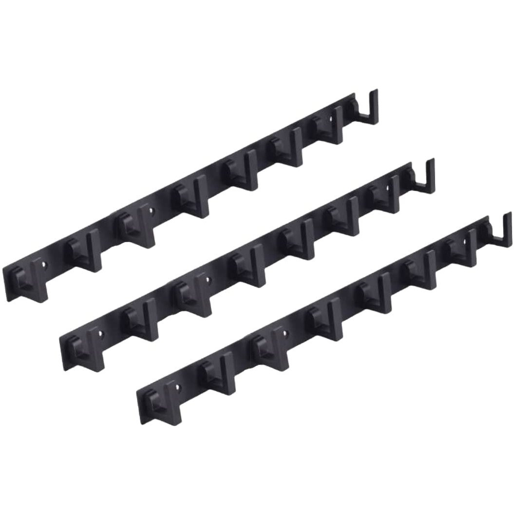 Istar 8 Pin Bathroom Cloth Hooks Hanger Wall Bedroom Bathroom Robe Hooks Rail For Hanging Keys,Clothes,Towel Steel Hook (Black, Pack Of 3)