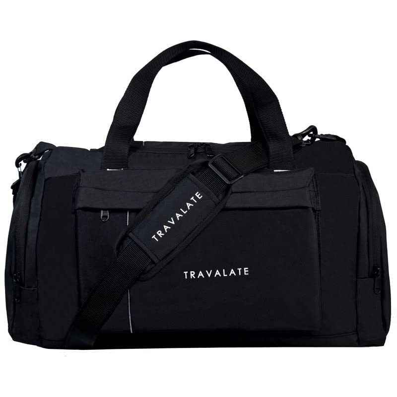 Travalate Travel Duffle Luggage Bag Organizer | Multi Pocket Ultra-Light| Polyester 45 Lt| Men And Women | 21 X 09 X 11 Inch |Black, 22.86 Cm
