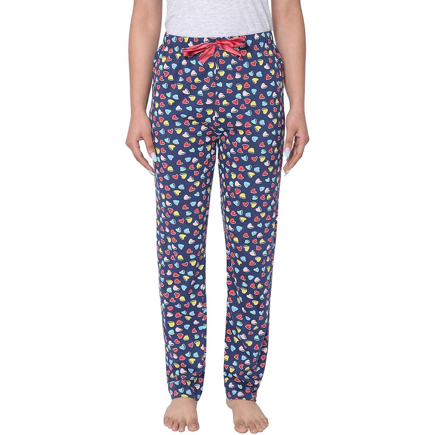 Real Basics Women's Cotton Printed Pyjama Pack Of 2(Rb-W-Pj-4Xl-P2-S3(Heart+Breakfast)_N_Multicolor_4Xl)