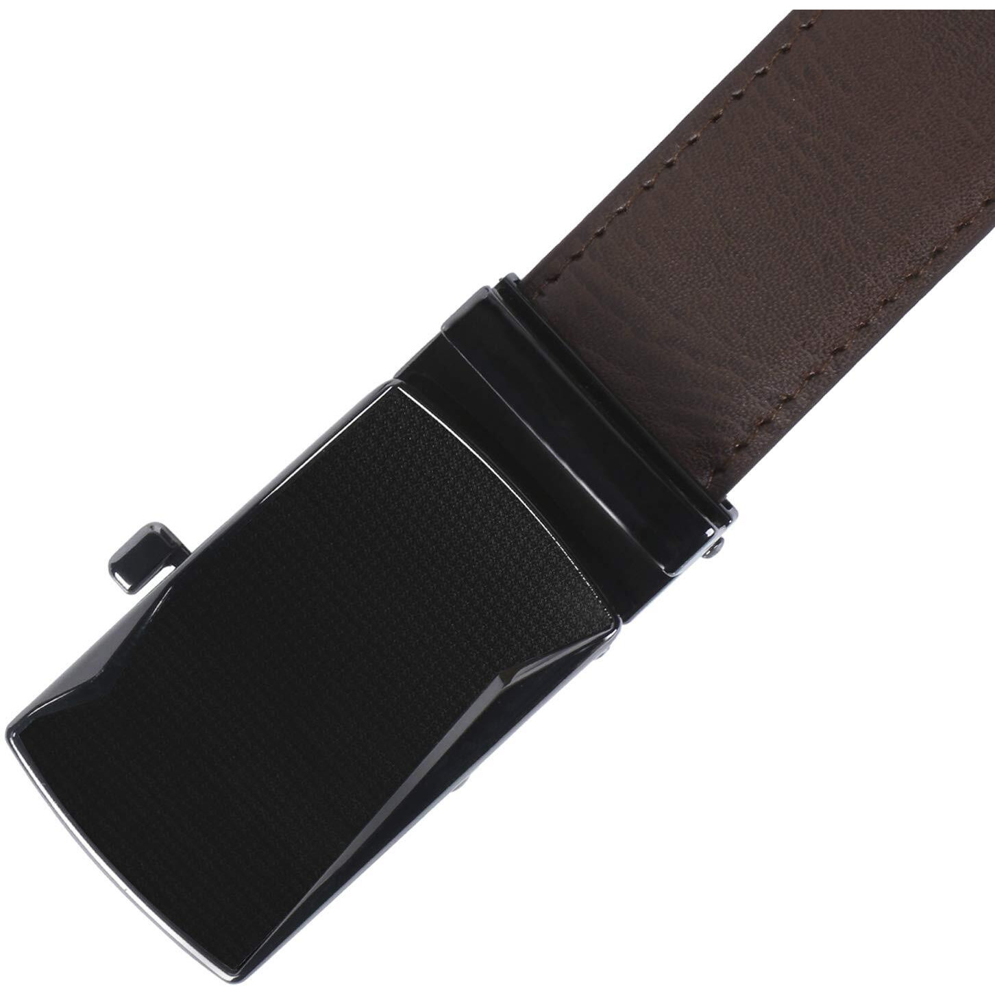 Labnoft Mens Pu Leather Auto Lock Belt, Brown, Belt-029-Xl