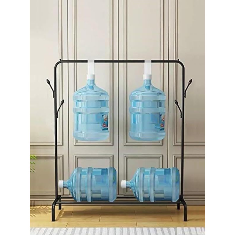 Lukzer Versatile Cloth Stand Freestanding Metal Garment Rack With Bottom Shelves And Coat Hanger  Perfect Storage Organizer (Black, 40 X 110 X 148 Cm/Mgs-001)