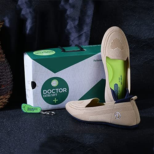 Doctor Extra Soft Flexible Memory Foam Women's Shoes For Walking Gym Training,Casual, Sports,Slip-On,Lightweight Lace Up Athletics Slipon Running Sneaker For Ladies And Girls D-1003-Beige-3 Uk