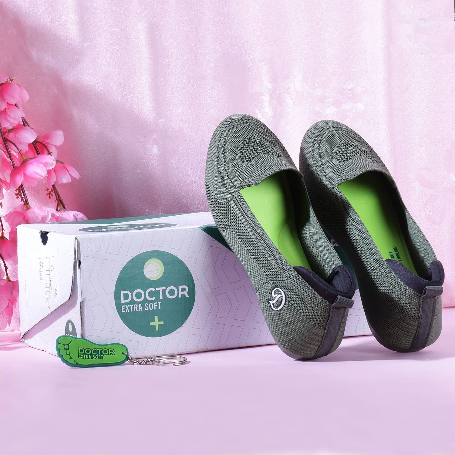 Doctor Extra Soft Flexible Memory Foam Women's Shoes For Walking Gym Training,Casual, Sports,Slip-On,Lightweight Lace Up Athletics Slipon Running Sneaker For Ladies And Girls D-1003-Olive-5 Uk