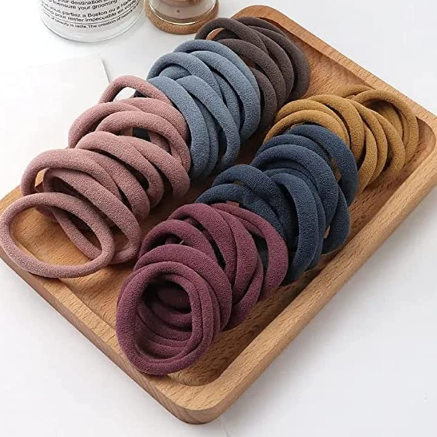 Diversa Elastic Dark Colors Hair Rubber Bands Ponytail Ties Strechable Scrunchie, Hair Ties For Thick Hair, Hair Bands For Women And Girls (Pack Of 30 Pcs)