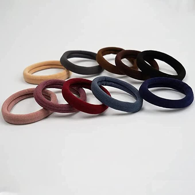 Diversa Elastic Dark Colors Hair Rubber Bands Ponytail Ties Strechable Scrunchie, Hair Ties For Thick Hair, Hair Bands For Women And Girls (Pack Of 30 Pcs)