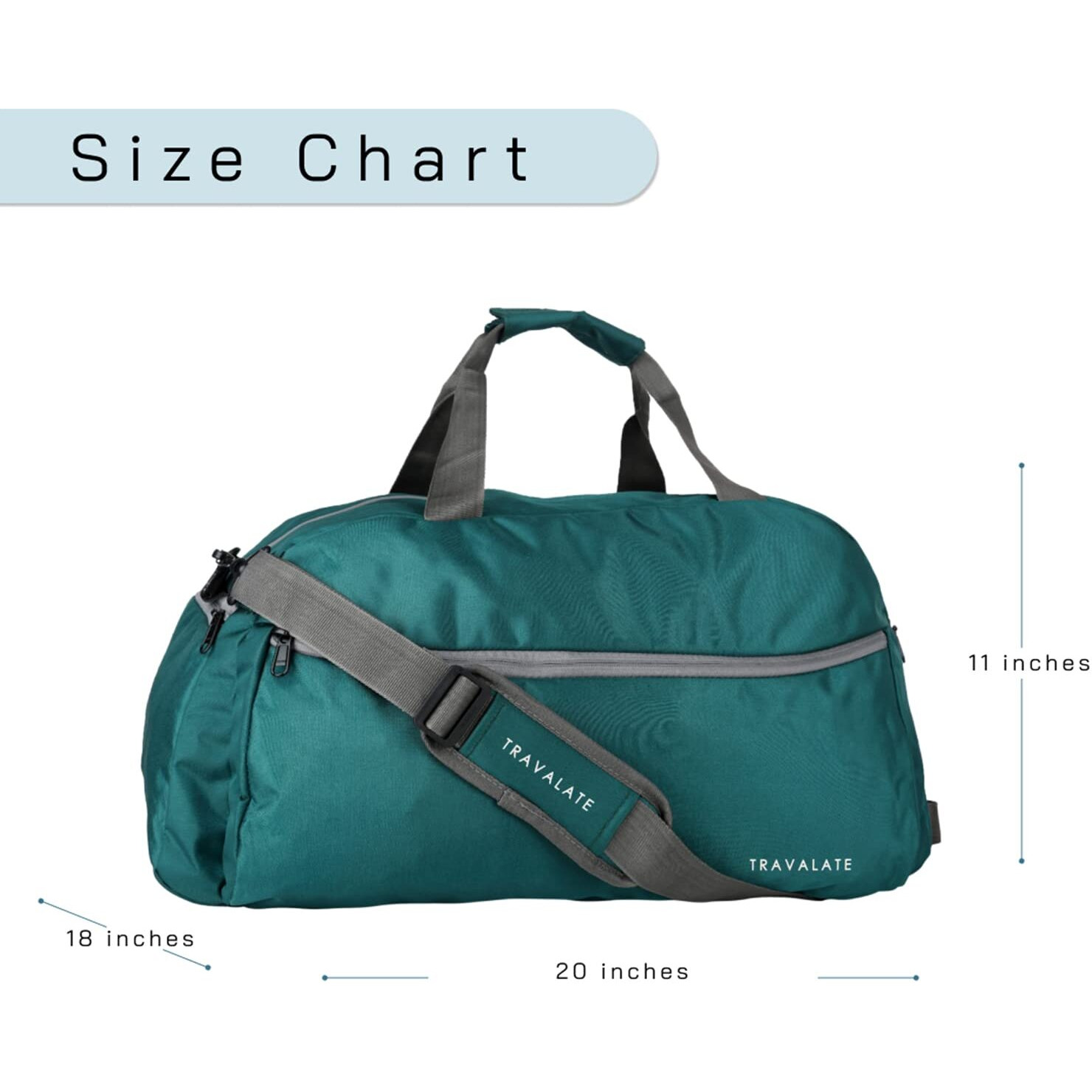 Travalate Polyester 45 L Multi Pocket Ultra Light Travel Duffle Bag Organizer For Men And Women (Turquoise Blue, 20 X 18 X 11 Inch)
