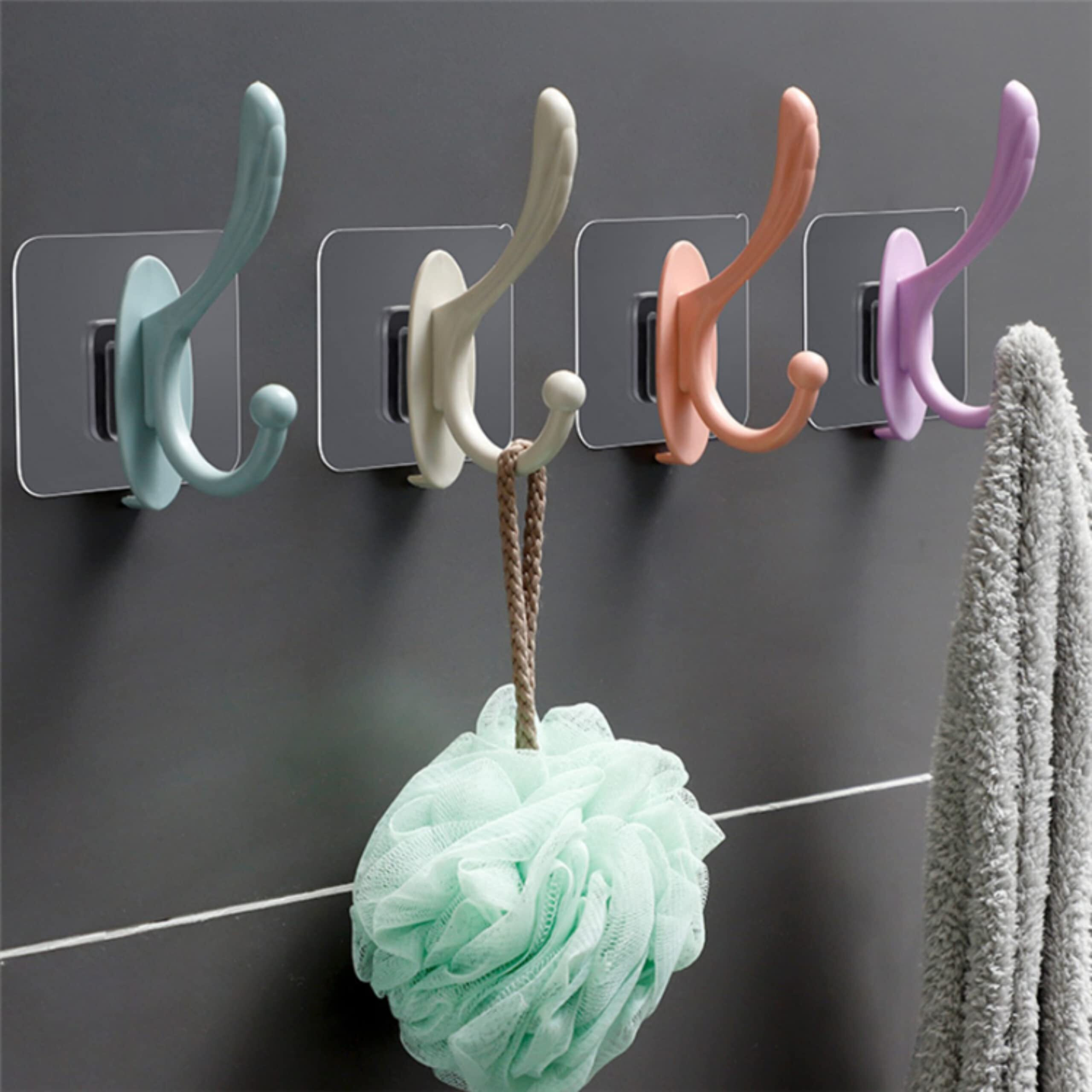 Chillyfit Wall Hooks For Hanging Strong, 10 Pack Adhesive Hooks For Wall Heavy Duty, Self Adhesive Hook For Kitchen Accessories, Clothes Hanging, Sticky Photo Frame Hangers,Stainless Steel,Transparent